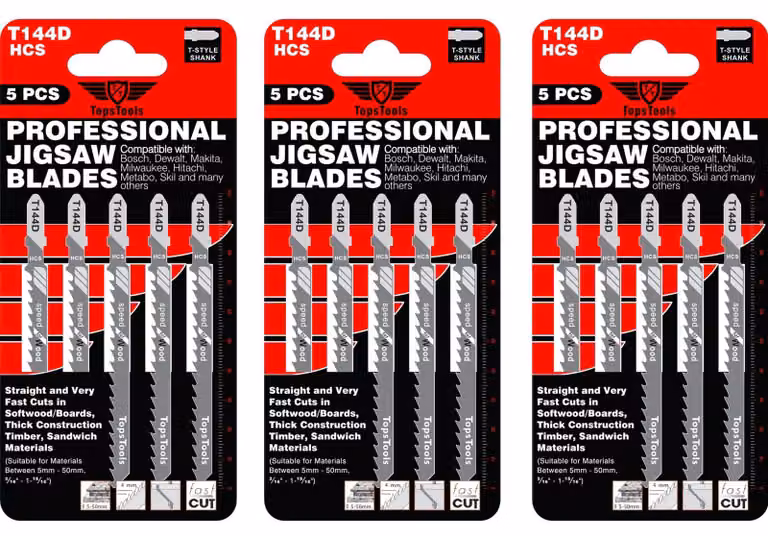 15 lame per seghetto alternativo modello T144D, ideali per tagli rapidi in legno e multistrato