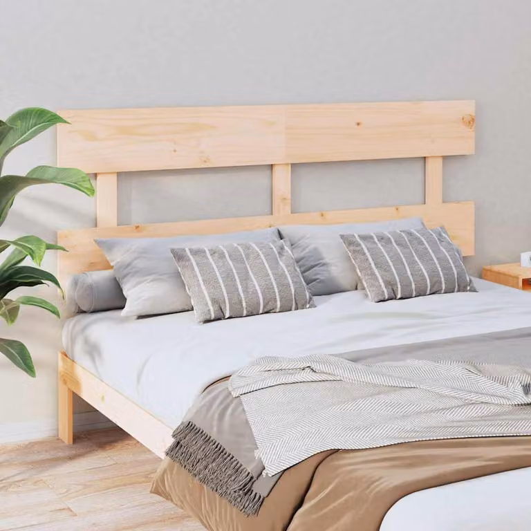 vidaXL Testiera per Letto in Legno Massello di Pino Naturale L: 154 cm, P: 3 cm, H: 81 cm