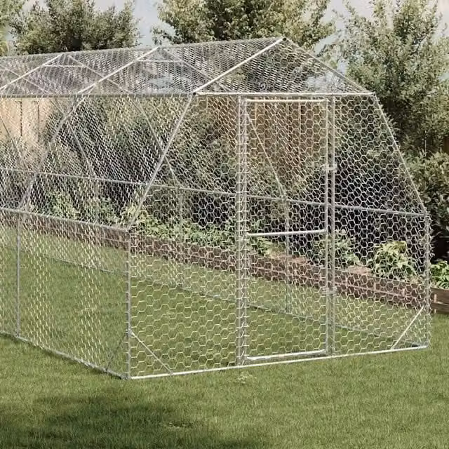 Recinto per polli Videx in acciaio zincato color argento L: 10 m, P: 2,5 m, H: 2,25 m – 1