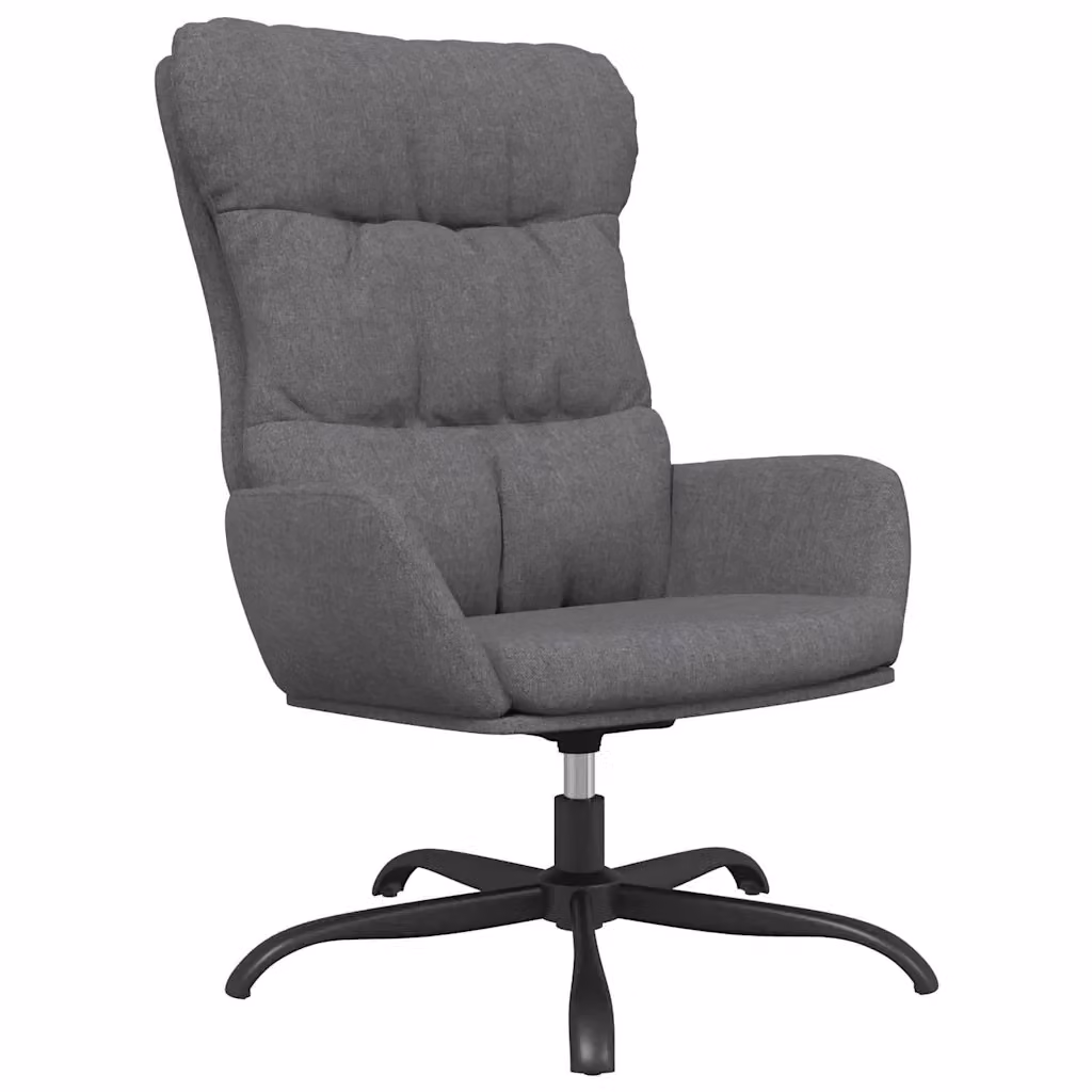Poltrona Relax Reclinabile con Braccioli e Rotazione 360 Gradi in Tessuto Grigio con Struttura in Metallo – 2