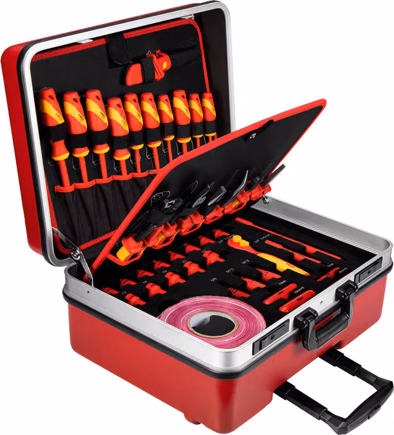 Set di attrezzi NEO TOOLS per auto elettriche - Valigetta porta attrezzi professionale in alluminio - 51 pezzi