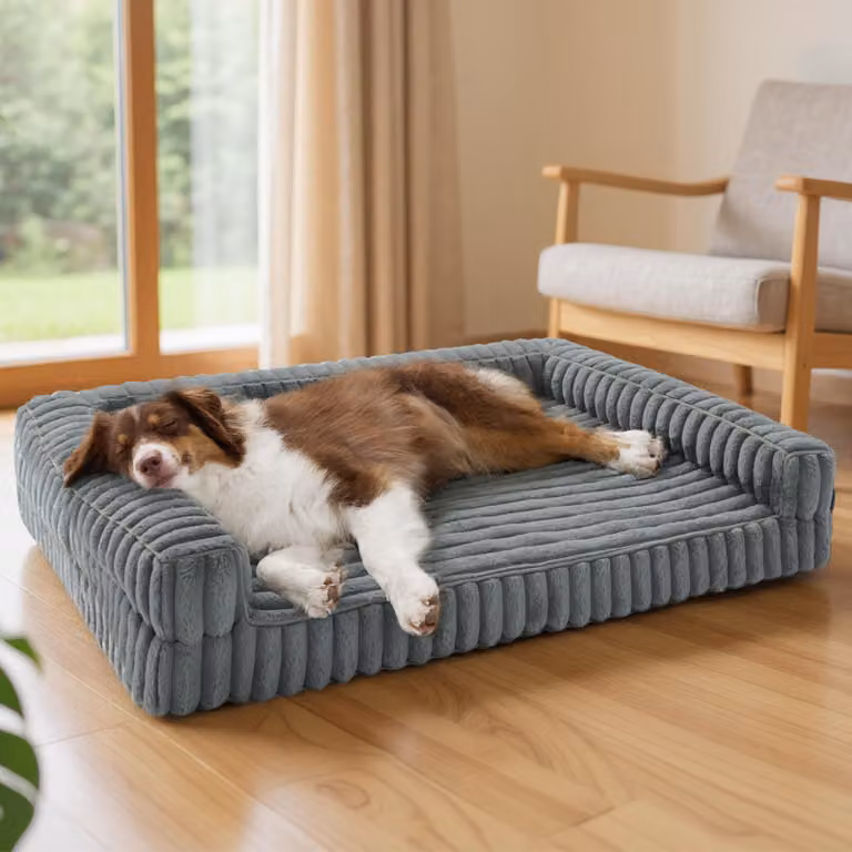 Cuccia ortopedica per cani, grande - 89x64x18 cm - Divano per cani con memory foam - Impermeabile - Antiscivolo - Rivestimento in velluto lavabile - Cuccia per cani