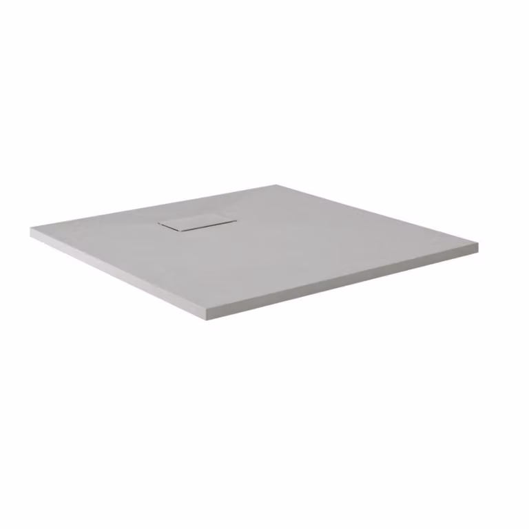 Piatto Doccia Effetto Ardesia Grigio Chiaro - 900mm x 900mm - con Kit di Rialzo Angolare - Rockwell