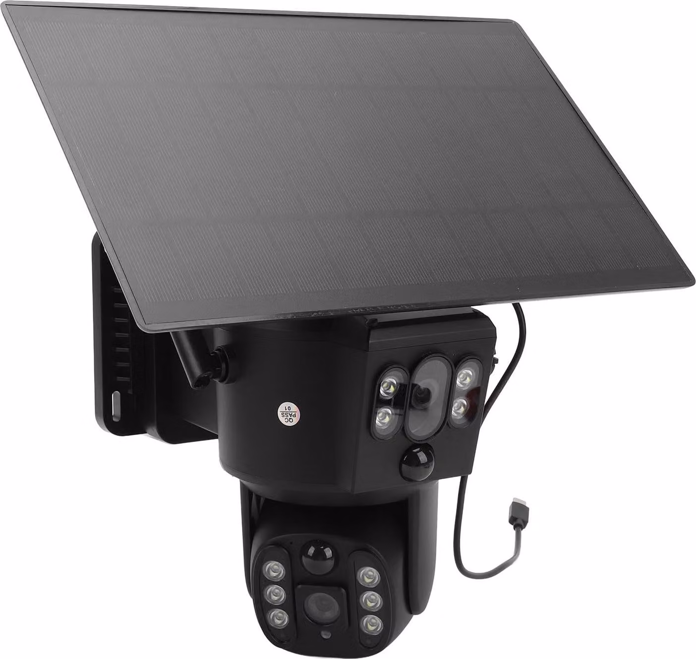 Telecamera di sorveglianza solare, 8 MP, 4K, doppio obiettivo, wireless, visione notturna a colori, interfono a 2 vie, rilevamento umano, IP55, impermeabile, per uso esterno