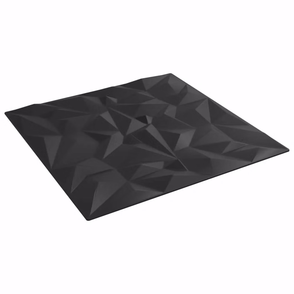 Set di 48 pannelli da parete adesivi vidaXL in schiuma XPS nero con design astratto moderno, L/P: 50 x 50 cm – 2