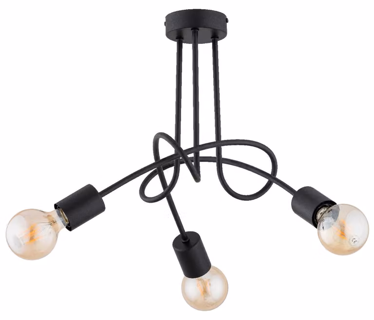Lampada da soffitto DISEL nera 3xE27x15W in metallo, dimensioni: 37x46x46 cm, IP20, Alfa