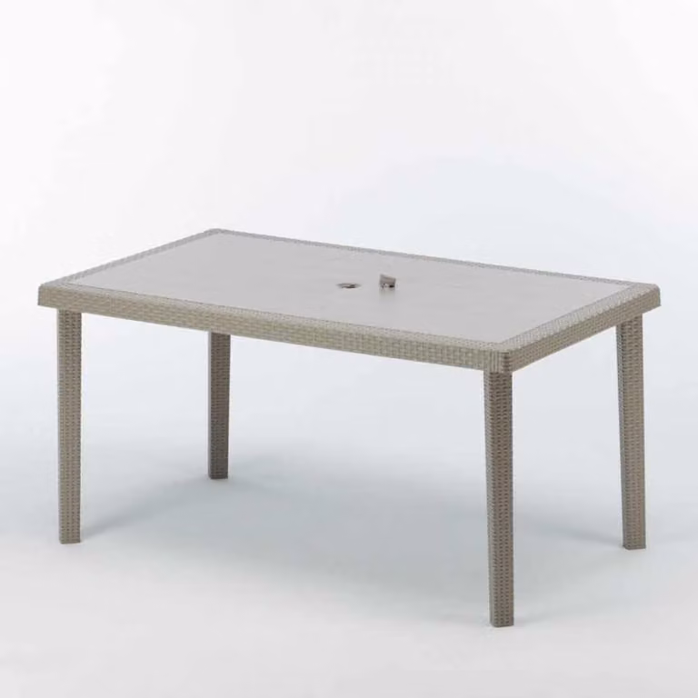 Tavolo rettangolare in polirattan Grand Soleil Boheme 150x90 - Beige
