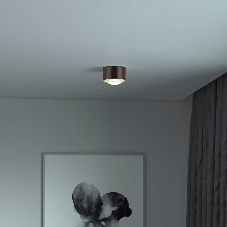 Top Light Puk! 120 One spot LED soffitto lente marrone scuro One, dimmerabile, Marrone / Ruggine, Soggiorno / Sala da pranzo, Alluminio, Moderno
