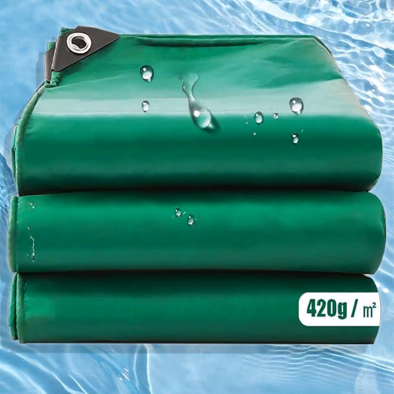 Telo coprienti di 2 x 3,5 metri, tessuto in tela da 420 g/m², impermeabile e resistente agli strappi, con occhielli