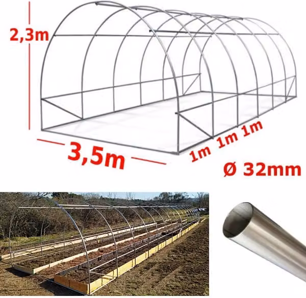 Struttura Serra Easy 3,5x9m tunnel ad archi