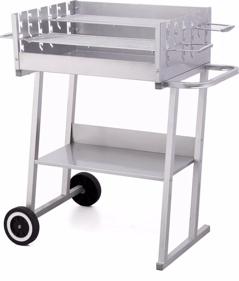 Barbecue a carbonella Tepro 'Pasadena' con ruote in plastica Superficie del barbecue 2x circa 56x18 cm Carrello per barbecue
