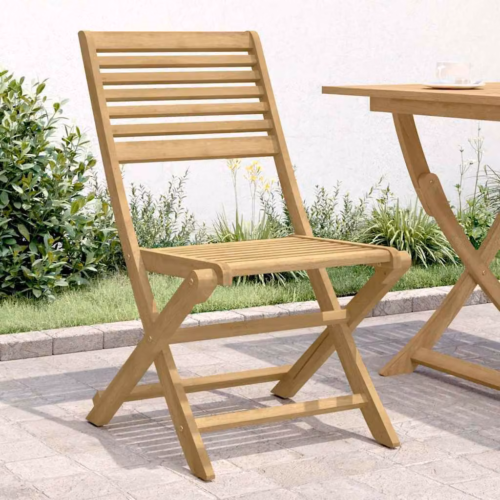 Set di 2 sedie pieghevoli vidaXL in legno di acacia marrone per giardino e terrazza L/P/H: 48,5 x 61,5 x 87 cm
