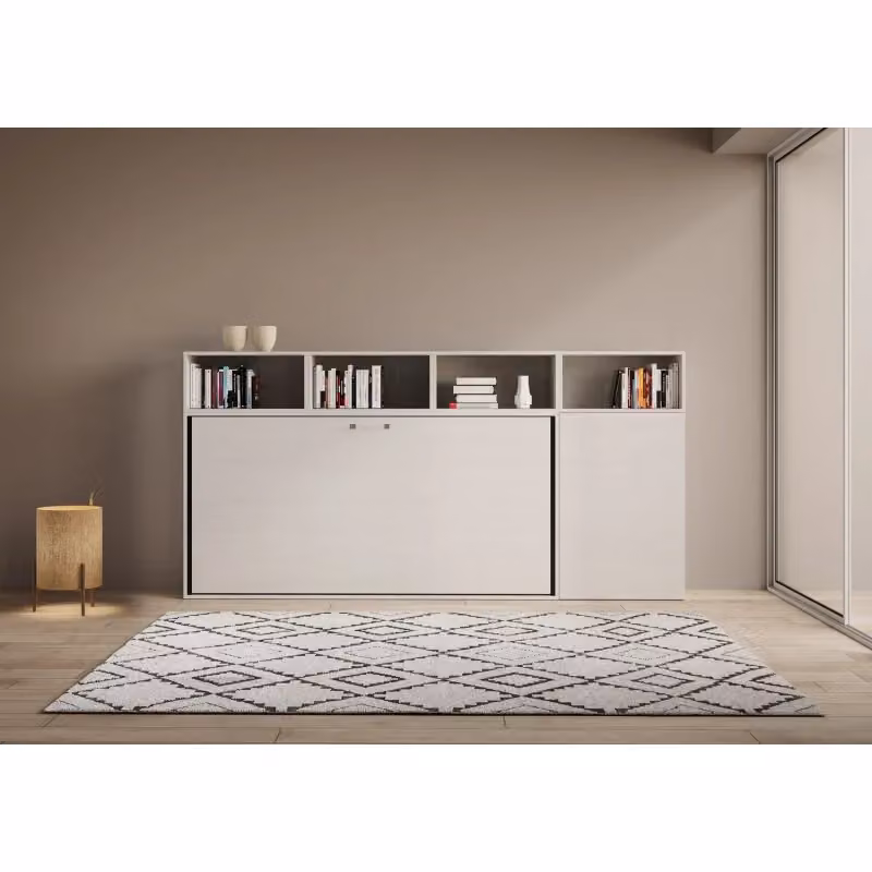 Letto a scomparsa singolo orizzontale Kando di Itamoby in bianco – 2