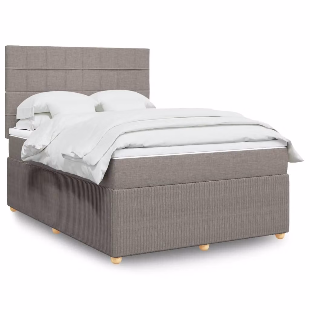Maison Exclusive - Letto boxspring con materasso Taupe 140x200 cm Tessuto