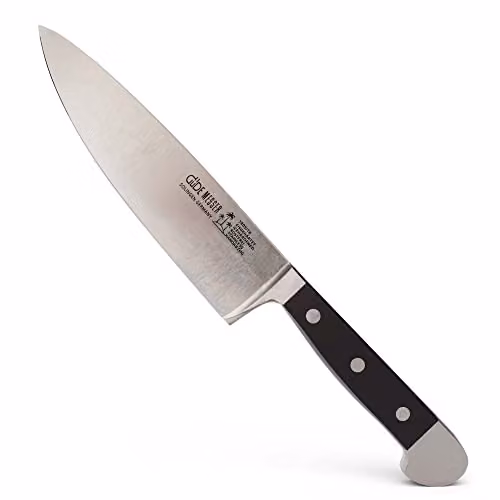 Güde Solingen - Coltello da Cuoco Piccolo forgiato, 16 cm, Pom Nero, Alpha - Coltelli da Chef, Doppio Collarino, Fatto a Mano in Germania
