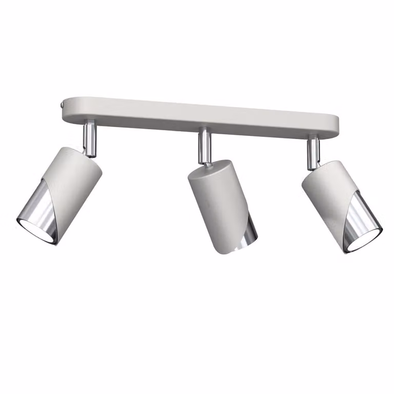 Lampada da soffitto Shift grigio chiaro cromata 3xGU10x15W metallo, dimensioni: 17x33x5,5 cm, IP20, Luminex
