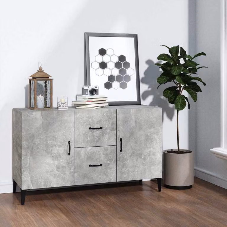 Credenza vidaXL in legno multistrato e MDF, colore grigio, L 100 cm x P 36 cm x H 60 cm