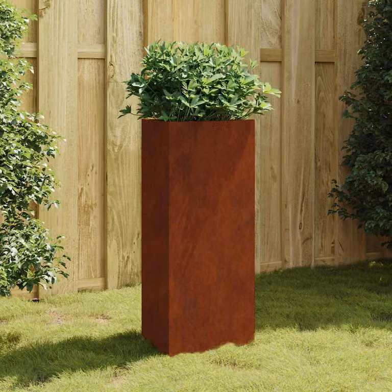 Fioriera da giardino vidaXL in acciaio corten color marrone L: 40 cm, P: 34,5 cm, H: 75 cm