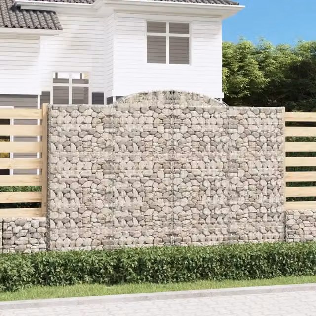 Cesti Gabbioni ad Arco 3 pz 300x30x200/220 cm Ferro Zincato 3146612