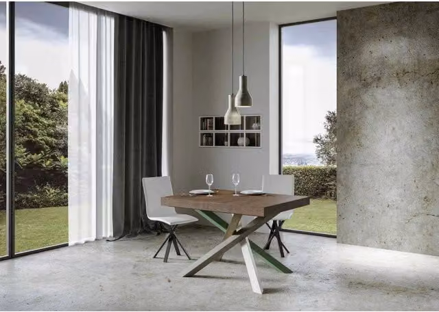 Tavolo allungabile moderno ITAMOBY Volantis Premium in legno e metallo marrone L: 140-400 cm, P: 90 cm – 1