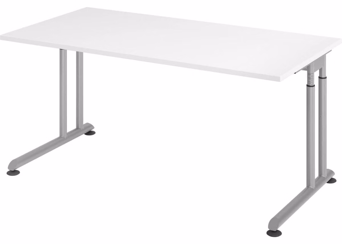 HAMMERBACHER ZS16 höhenverstellbarer Schreibtisch weiß rechteckig