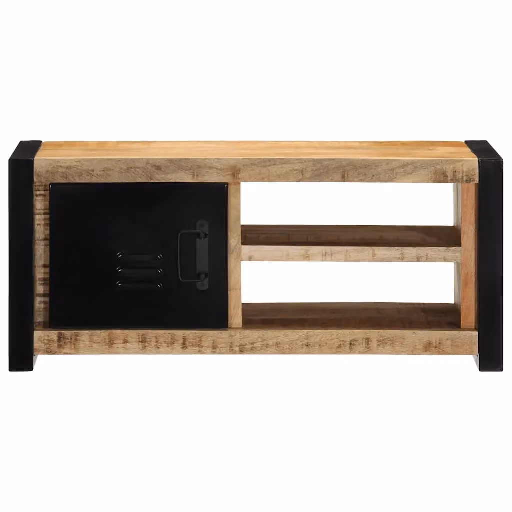 Mobile Porta TV Industrial vidaXL in Legno di Mango e Metallo, L 80 cm x P 30 cm x H 35 cm – 2