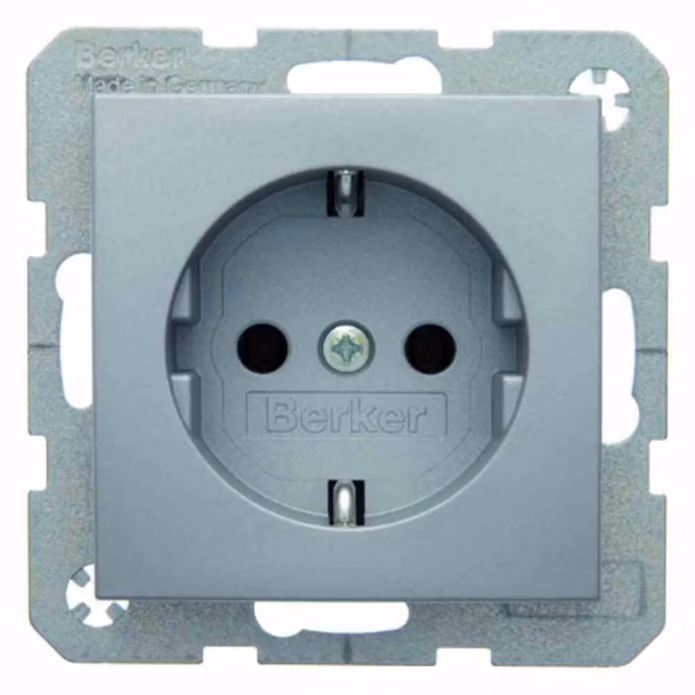 Presa a spina Berker Schuko, alluminio opaco 47431404