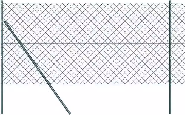 Pannello per recinzione in acciaio e PVC verde con maglia rettangolare 10 x 1,5 m