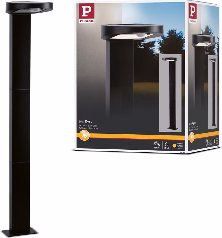 Paulmann Luce solare a LED per dissuasori Ryse