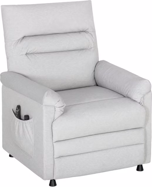 Poltrona Reclinabile con Riscaldamento, 8 Punti Massaggio e 5 Modalità 82x99x106 cm in Tessuto Effetto Velluto Grigio