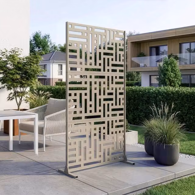Pannello Divisorio Bernalda casa.pro con Struttura Traforata in Acciaio, Design Moderno Geometrico, L: 90 cm, H: 180 cm