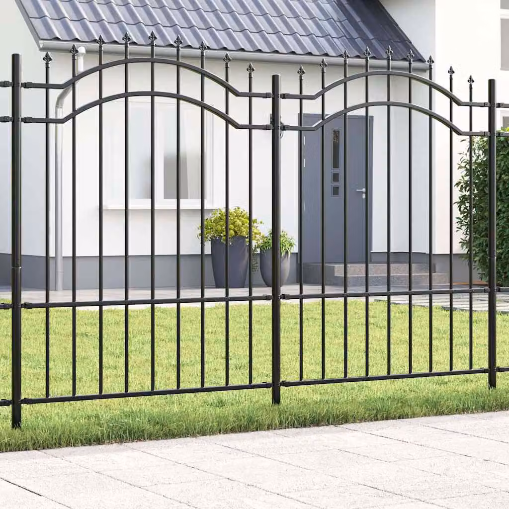 Recinzione per giardino vidaXL WOERDEN in acciaio verniciato a polvere, Grigio, L: 240 cm, H: 190 cm