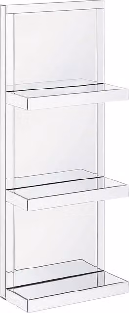 Mensola da bagno Glam Beliani in vetro temperato effetto specchio argento L: 108 cm, P: 20 cm, H: 14 cm