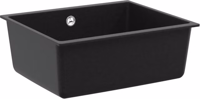 Lavello vidaXL in quarzo e resina colore nero L: 53 cm, P: 46 cm, H: 20 cm – 2