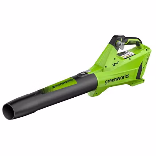 Greenworks Soffiatore 24V a Batteria, Motore Brushless, 177 km/h, 12,18 m³/min, Velocità Variabile, Cruise Control, Turbo, Leggero, Solo Corpo BL24L01-01