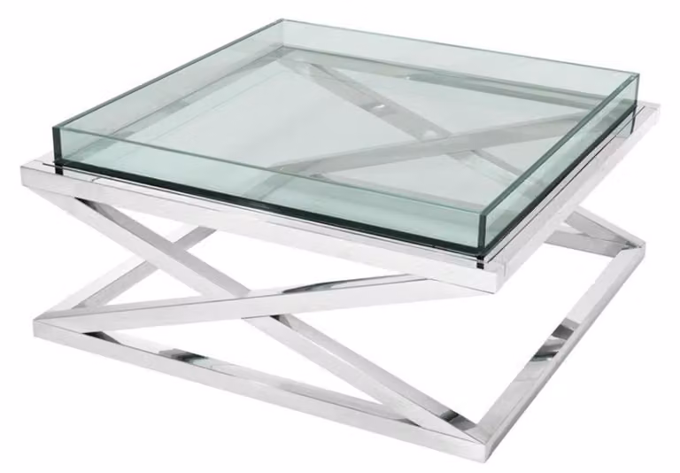 Tavolino di design Casa Padrino argento 100 x 100 x h. 46,5 cm - Mobili per hotel