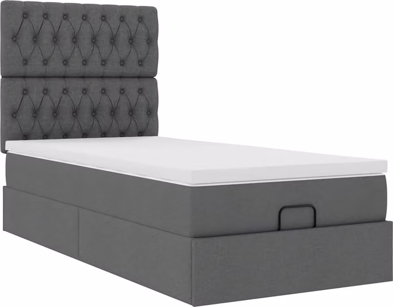 Struttura Letto Pouf con Materasso 90x190 cm in Tessuto