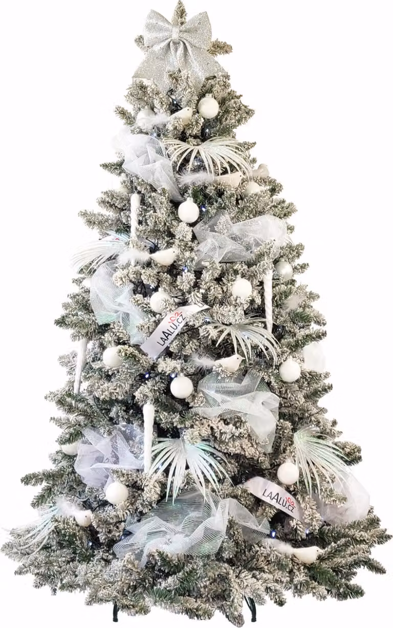 Albero di Natale artificiale decorato con 70 ornamenti GIOIE D'INVERNO 150 cm con supporto e ornamenti natalizi