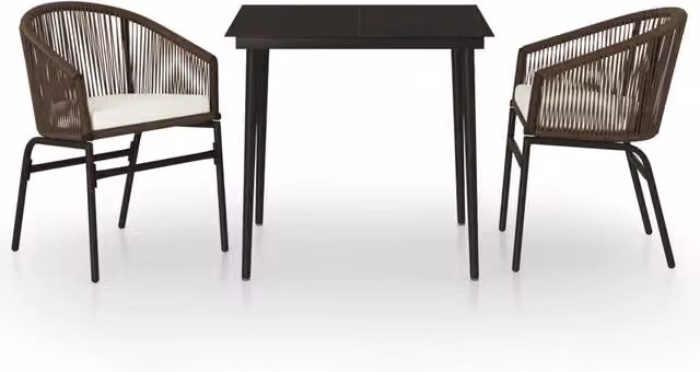 Set Mobili da Pranzo per Giardino 3 pz | Set Salotto da Giardino Marrone
