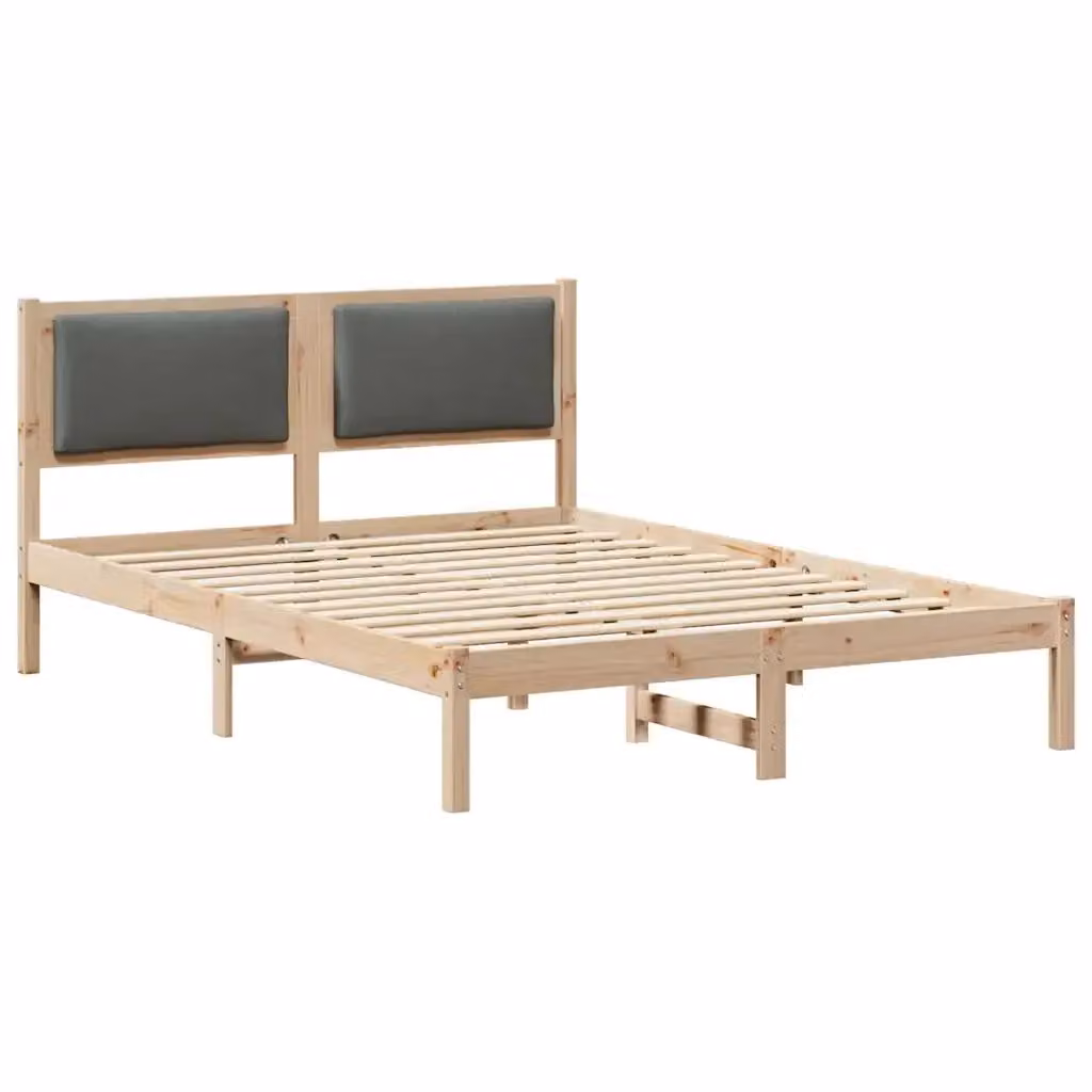 Struttura del letto vidaXL in pino massello grigio L: 140,5 cm, P: 195,5 cm, H: 85,5 cm – 2