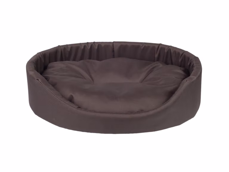 Cuccia per cani ovale BASIK marrone taglia XS, S, M, L, XL, XXL, XXXL Taglia: M - 52x44x14 cm