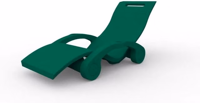 Sdraio Chaise Longe Lettino Galleggiante da Esterno Arkema Design Verde Scuro con Portabicchieri