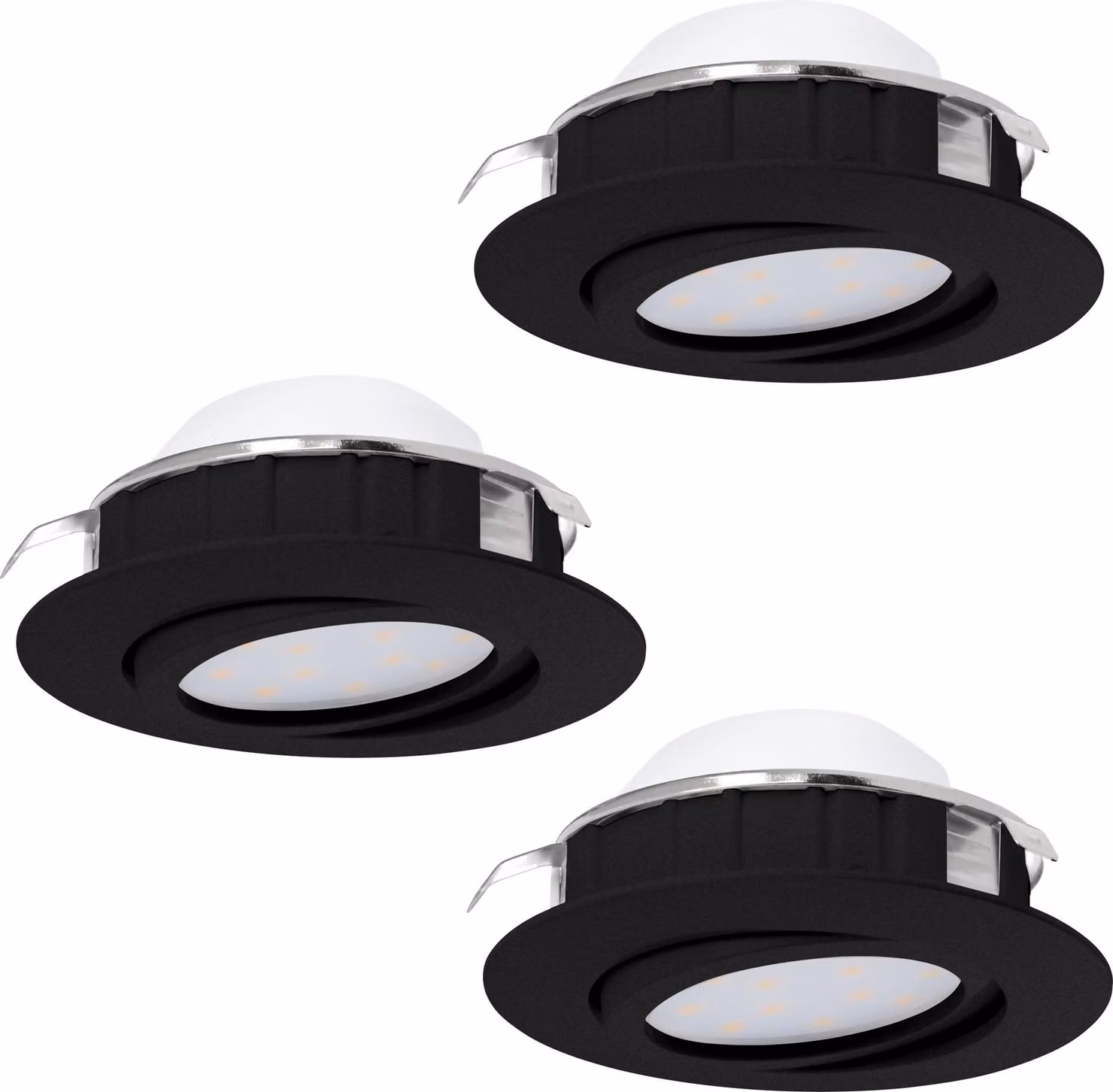Faretto Ad Incasso Contemporaneo Pineda Policarbonato Nero 3 Luci Led 5,5W