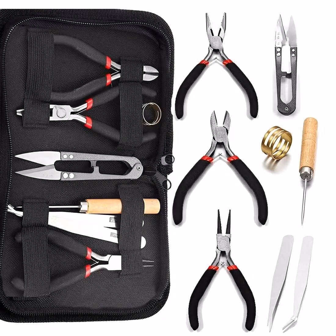 Set da 8 pezzi per la creazione di gioielli, completo di pinze e accessori