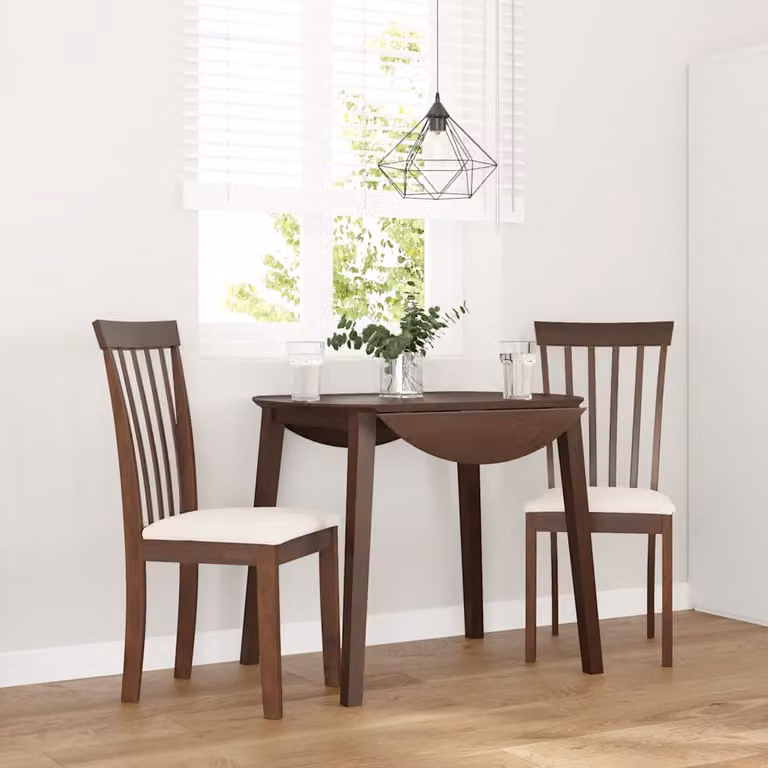 Set di 2 sedie da pranzo vidaXL in legno di hevea marrone con cuscini beige