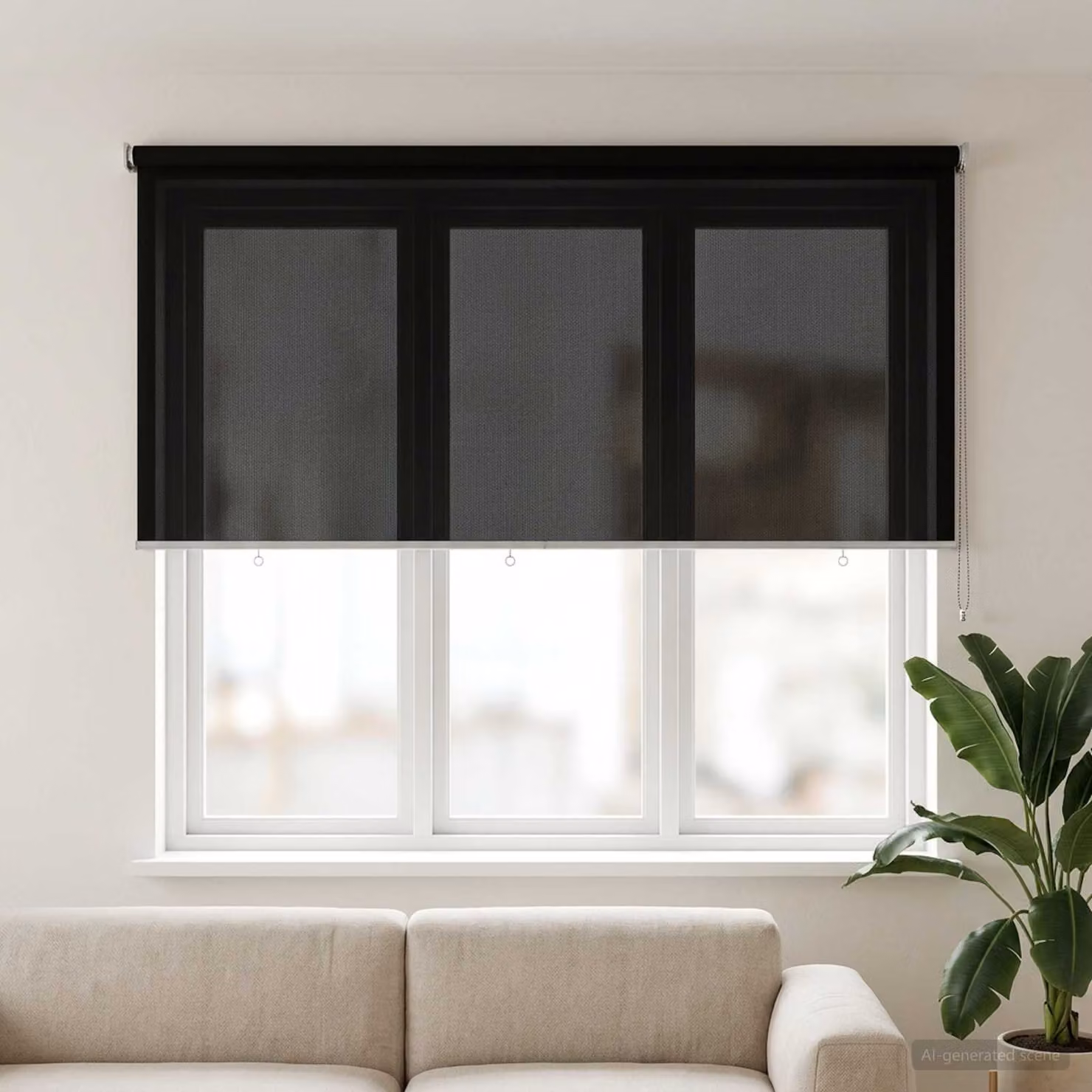 Tenda a rullo esterna vidaXL in HDPE nero con blocco UV 90%, L 140 cm x H 140 cm