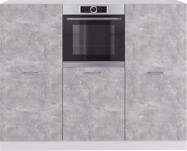 Cucine componibili piccole R-Line Calcestruzzo/Bianco 180 cm senza piano di lavoro Vicco
