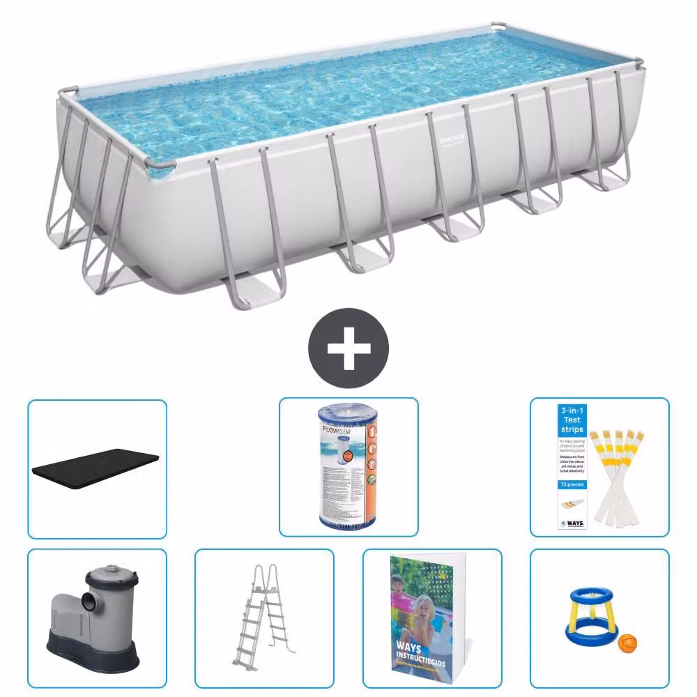 Bestway Power Steel, piscina rettangolare - 640x274x132 cm - composta da 6 parti, modello S541