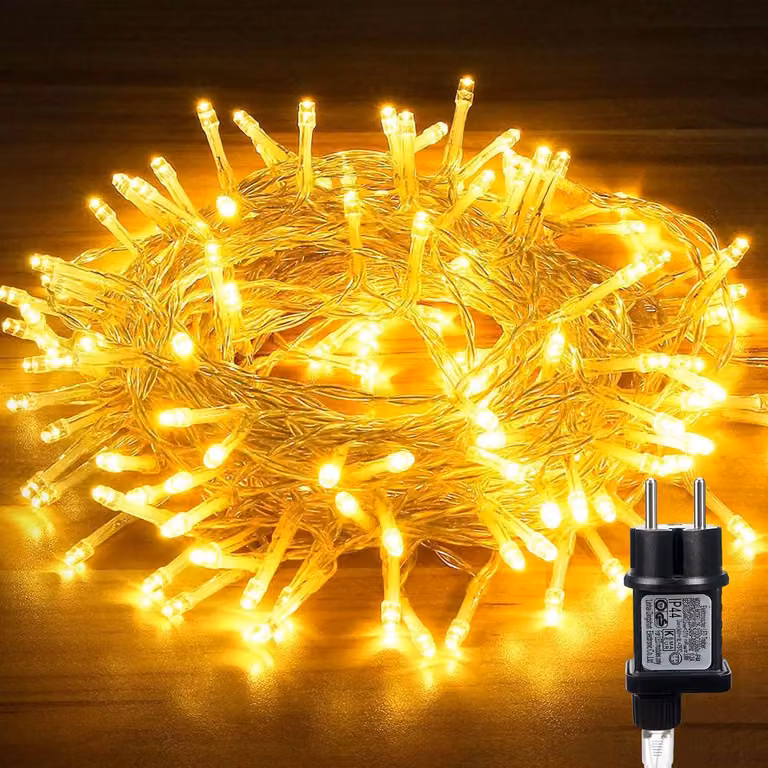 Catena luminosa a LED, 10 metri, 80 LED bianco caldo, grado di protezione IP54, resistente alle intemperie