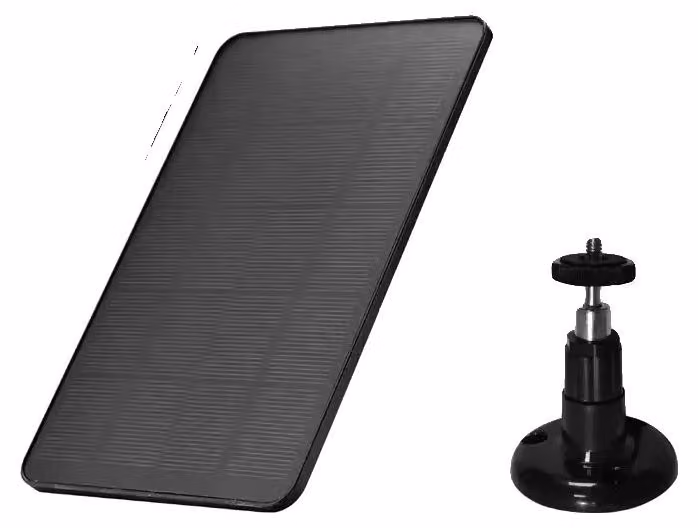 Pannello solare, grado di protezione IP67 (resistente all'acqua), supporto girevole a 360°, colore nero